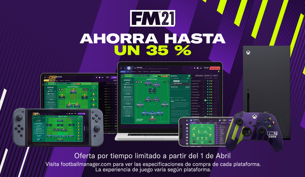 Consigue ahora hasta un 35 % de descuento en todas las versiones de FM21