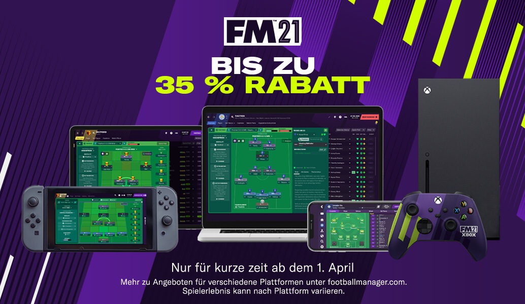 Jetzt bis zu 35 % Rabatt auf FM21 – alle Versionen