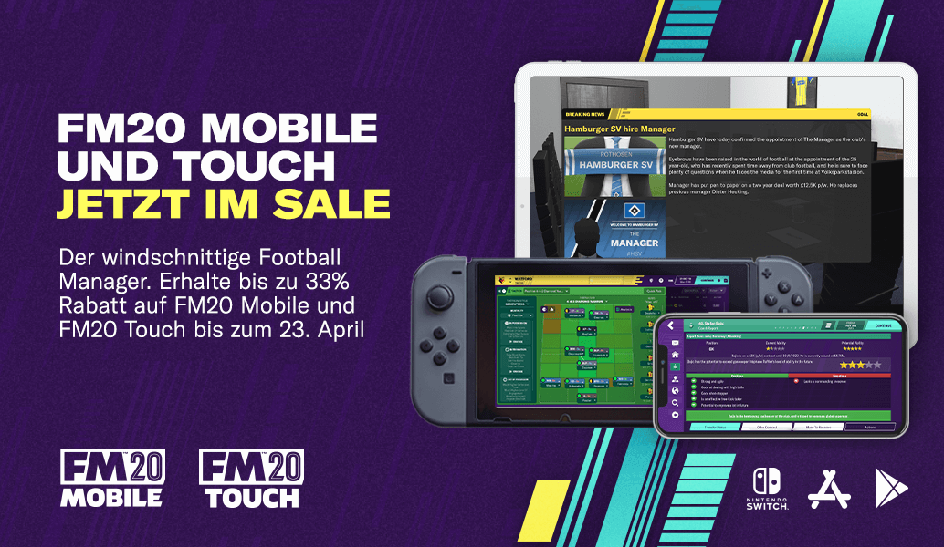 Bis zu 33 % Rabatt auf Football Manager 2020 Mobile und Touch