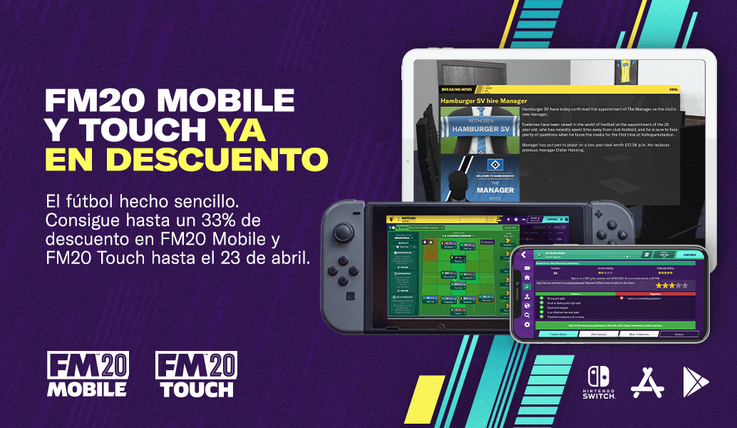 Hasta un 33 % de descuento en Football Manager 2020 Mobile y Touch