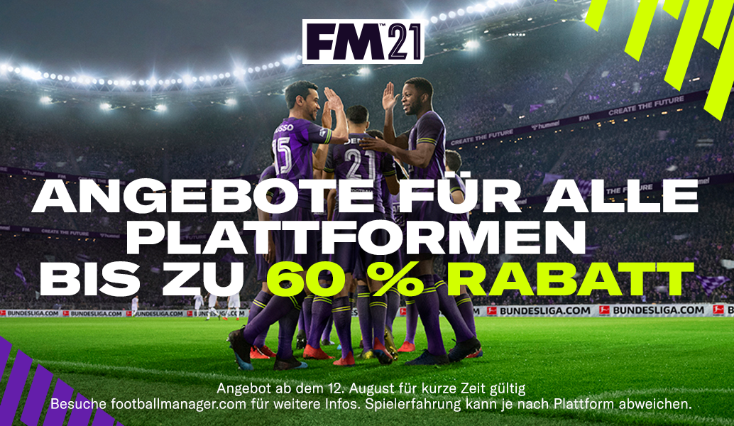 Jetzt bis zu 60 % Rabatt auf Football Manager 2021