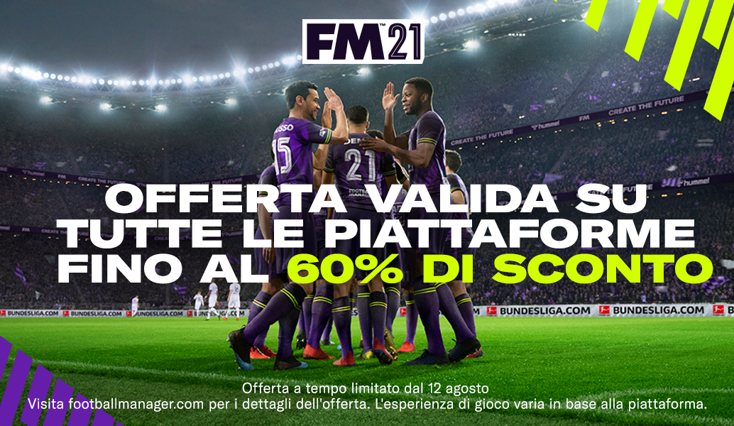 Football Manager 2021 scontato fino al 60%