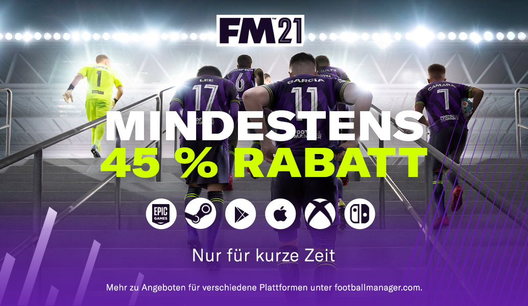 Mindestens 45 % Rabatt auf FM21 für alle Plattformen
