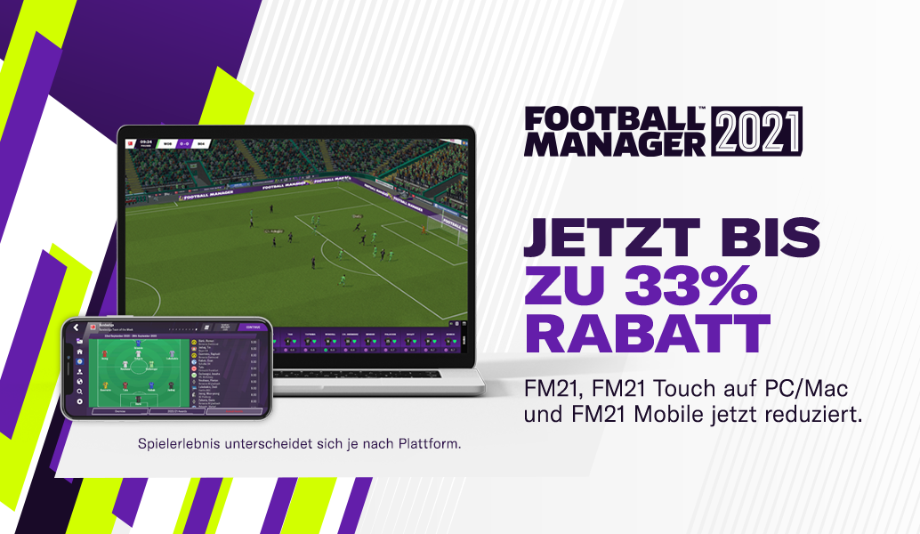 Bis zu 33 % Rabatt auf Football Manager 2021 auf ausgewählten Plattformen